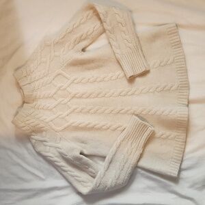 Antonio Melani size S wool white Cable knit a line sweater